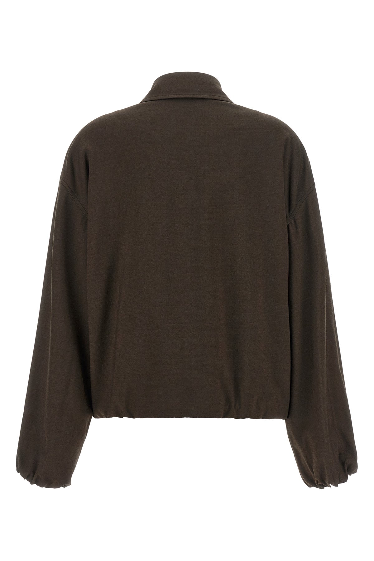 the loewe jacket in wool and viscose blend is distinguished by a balloon silhoue