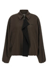 the loewe jacket in wool and viscose blend is distinguished by a balloon silhoue