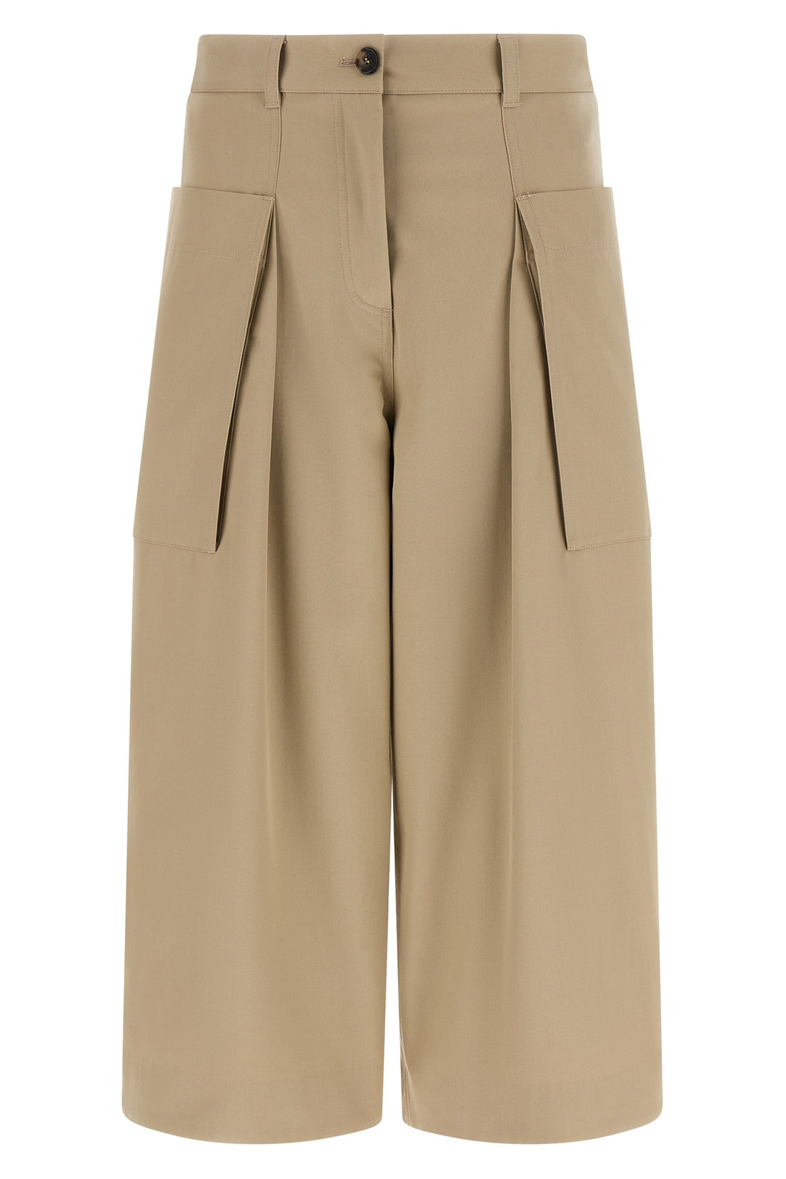 LOEWE 34 light cotton and silk gabardine trousers