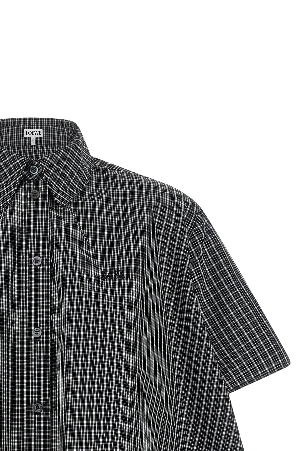the short-sleeved shirt loewe redefines the volumes of classic tailoring through
