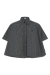 the short-sleeved shirt loewe redefines the volumes of classic tailoring through