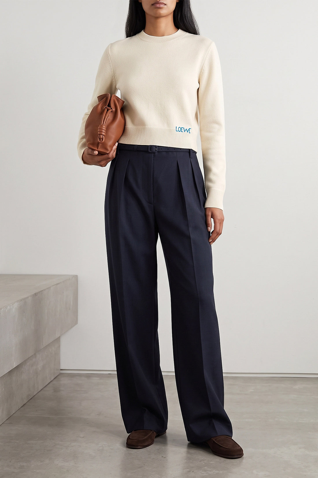 LOEWE S the loewe crewneck sweater is made of a fine wool yarn