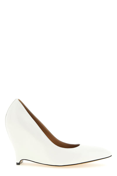 heel-less leather pumps