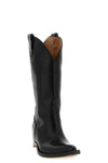 heel-less vintage-effect leather boots