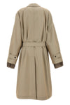 long single-breasted cotton blend trench coat