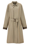 long single-breasted cotton blend trench coat