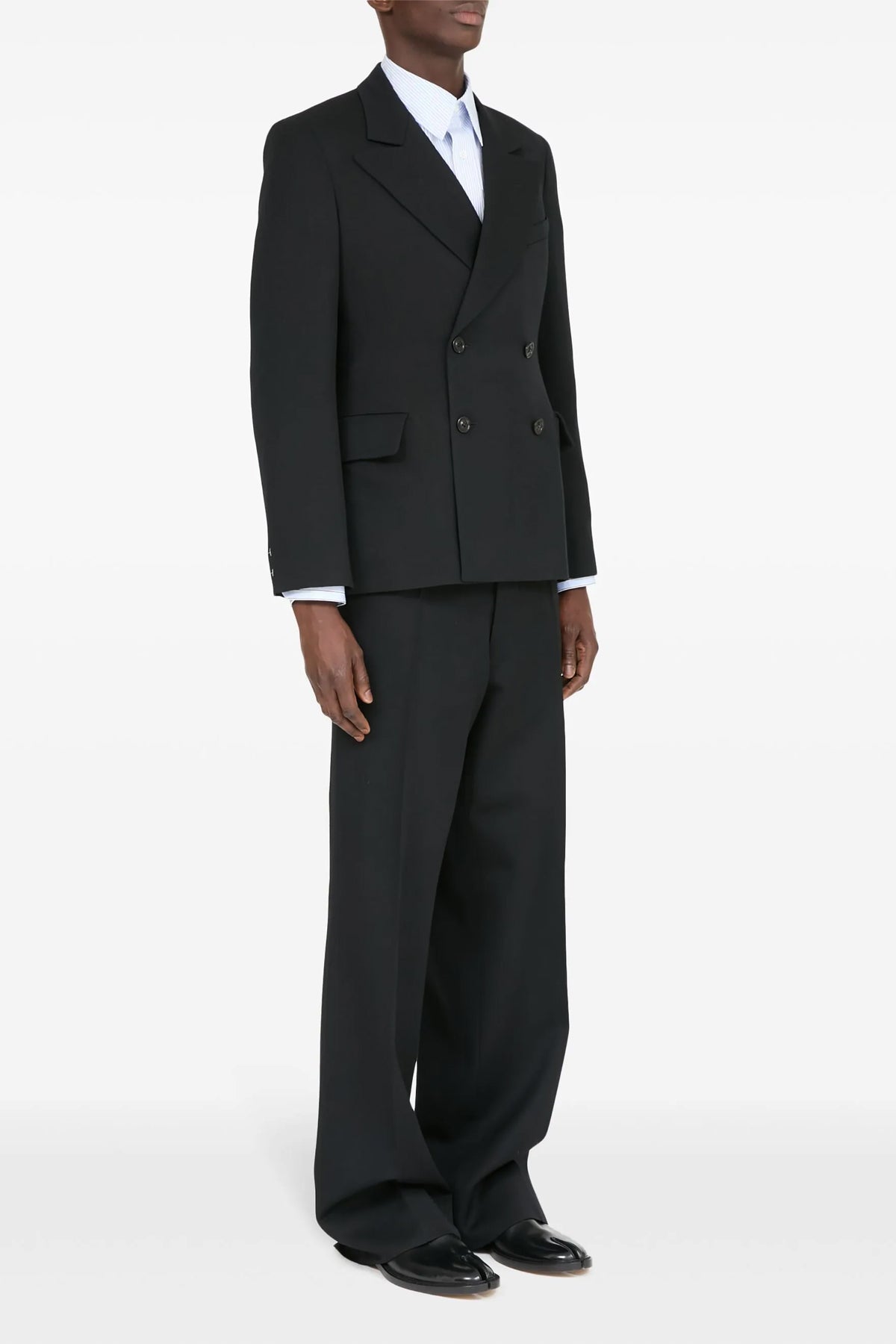 double-breasted wool blazer