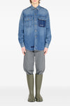 used-effect cotton denim shirt