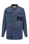 used-effect cotton denim shirt