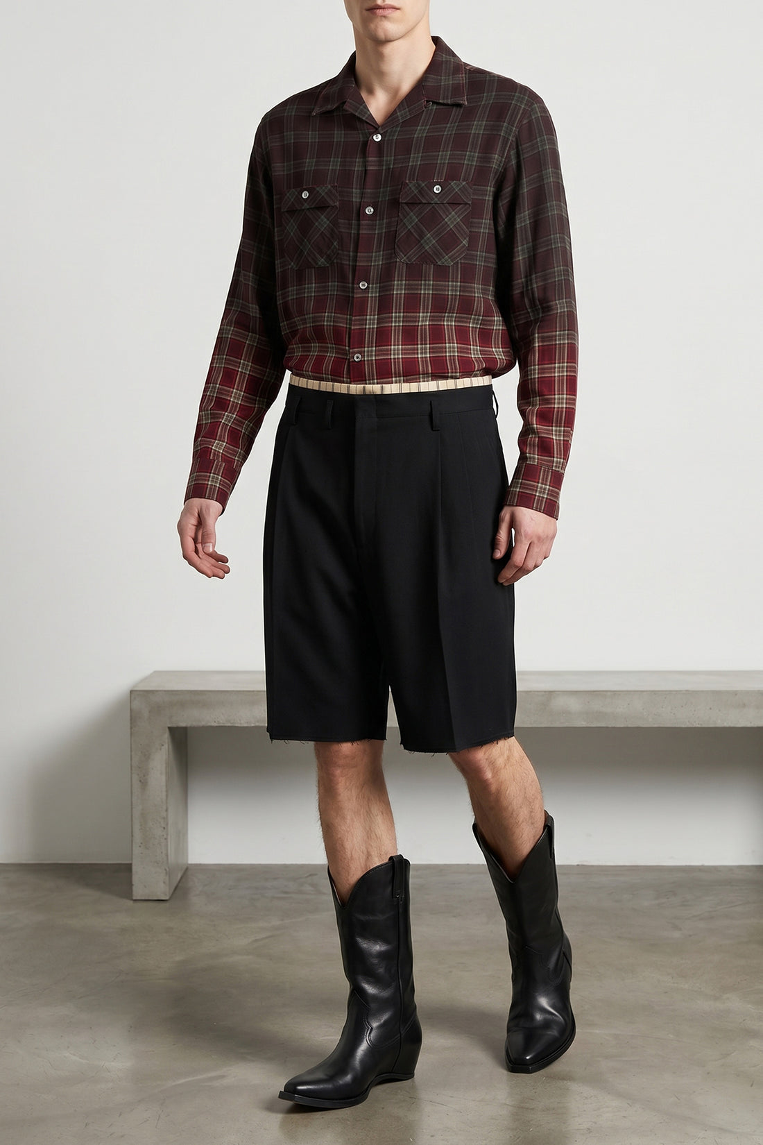 MAISON MARGIELA 50 check patterned viscose rayon shirt