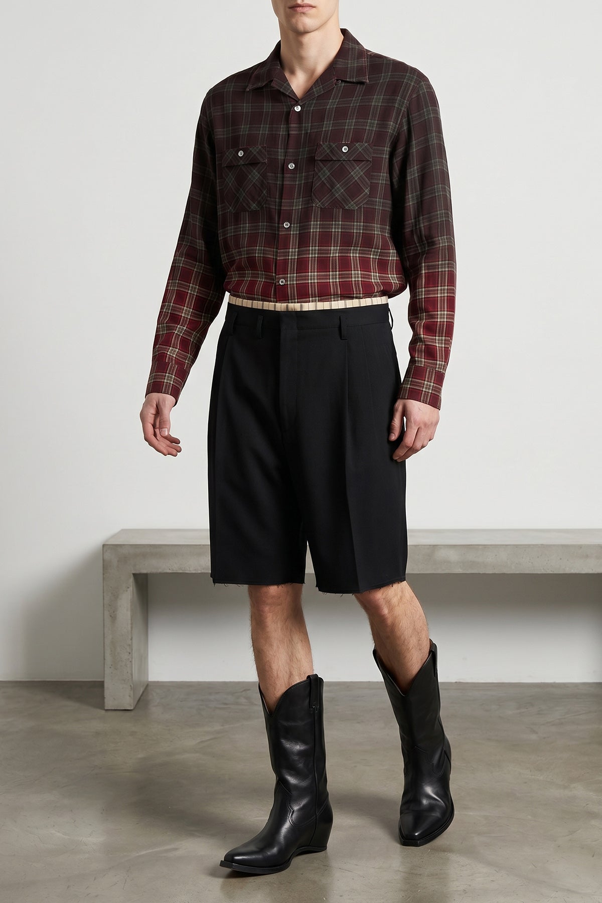 check patterned viscose rayon shirt