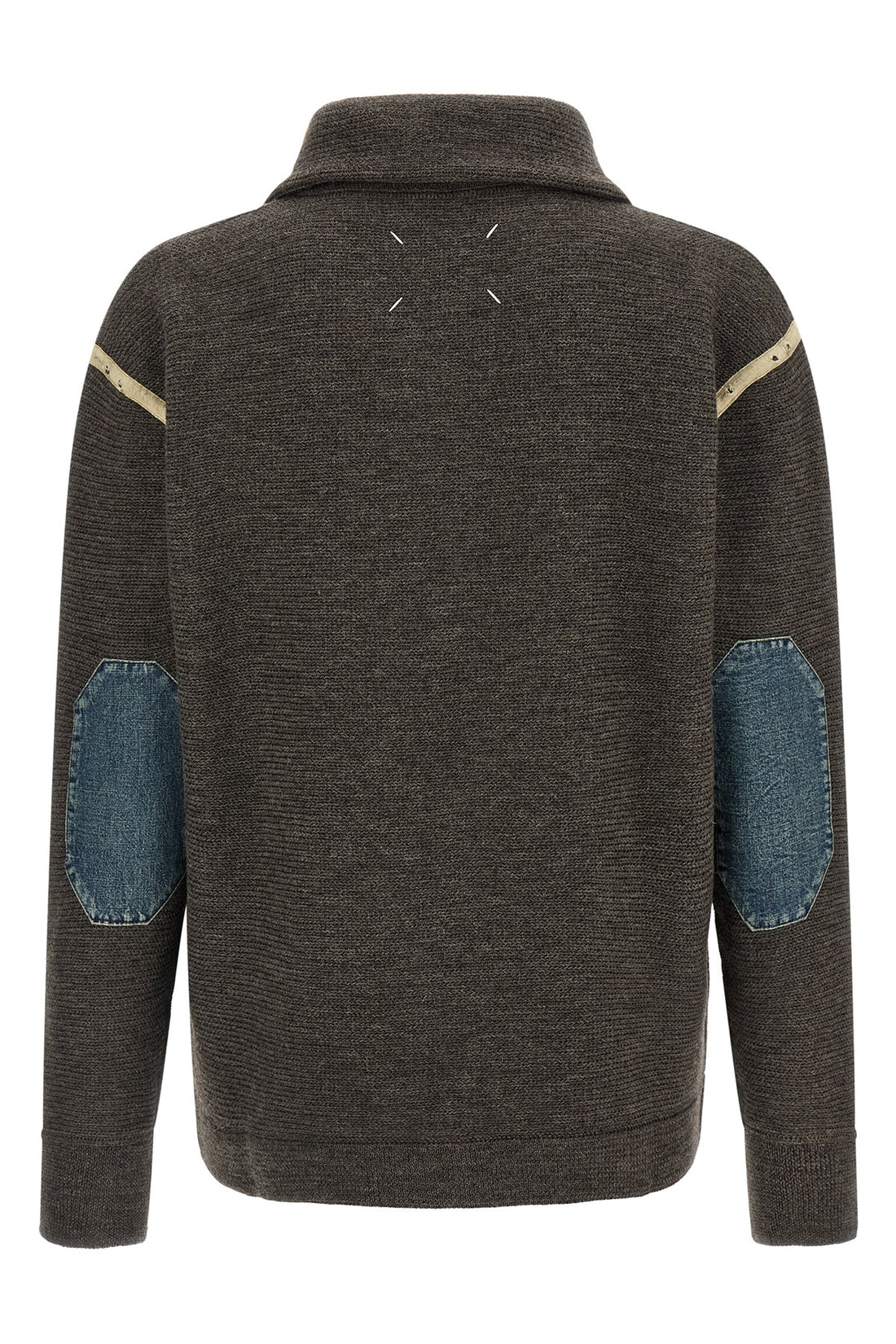 MAISON MARGIELA L the maison margiela elbow patch quarter-zip jersey