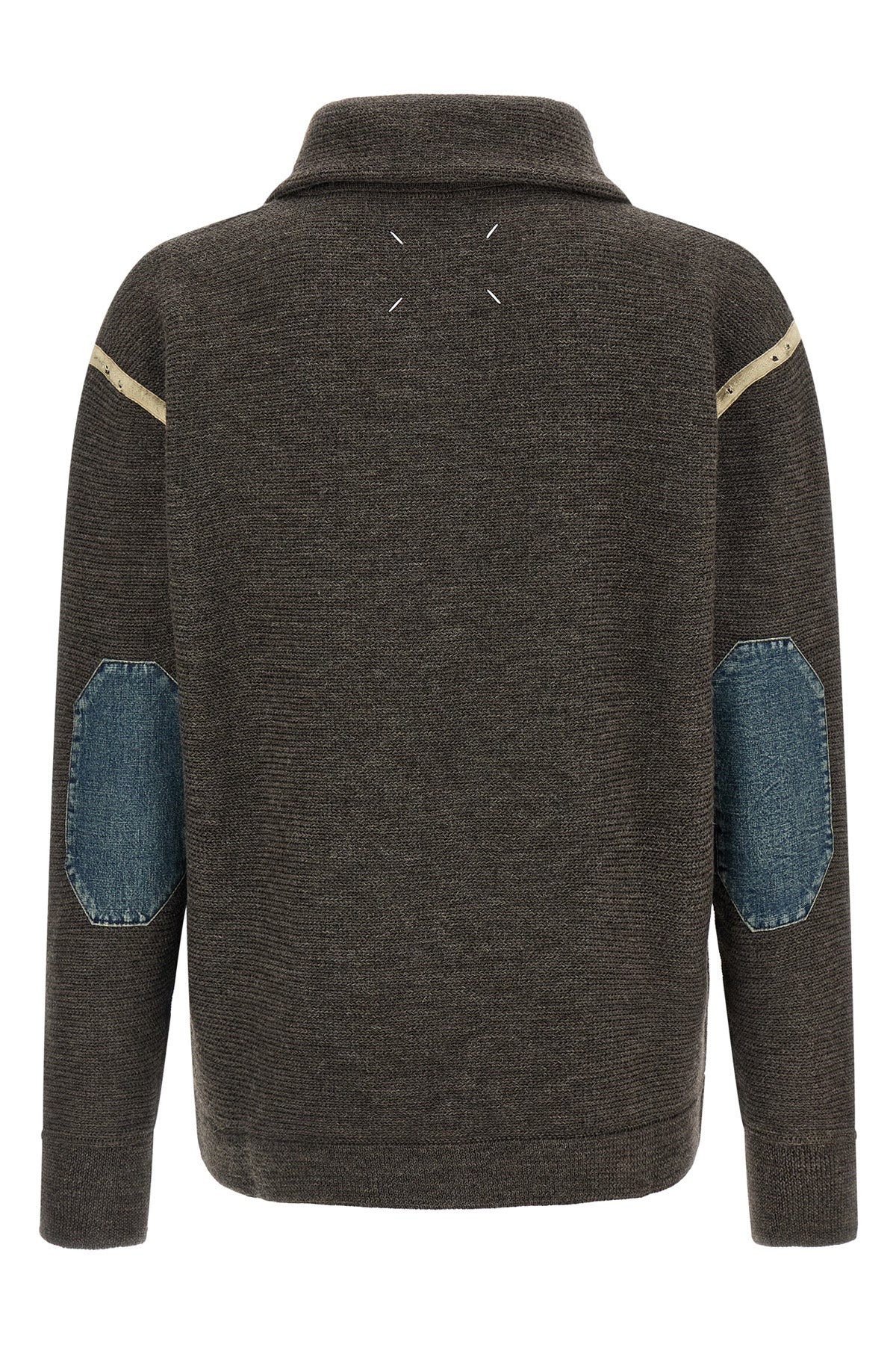 the maison margiela elbow patch quarter-zip jersey