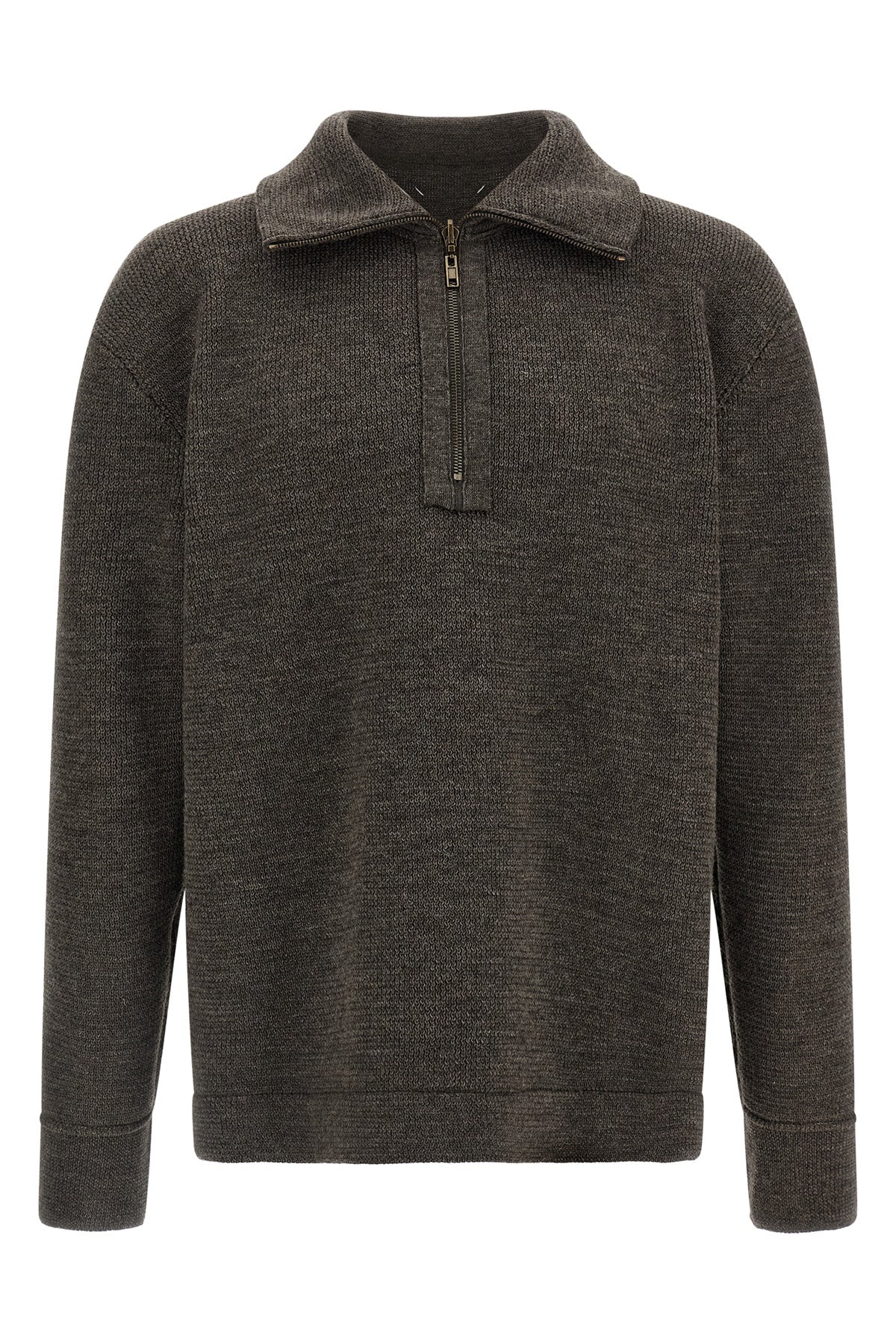 the maison margiela elbow patch quarter-zip jersey