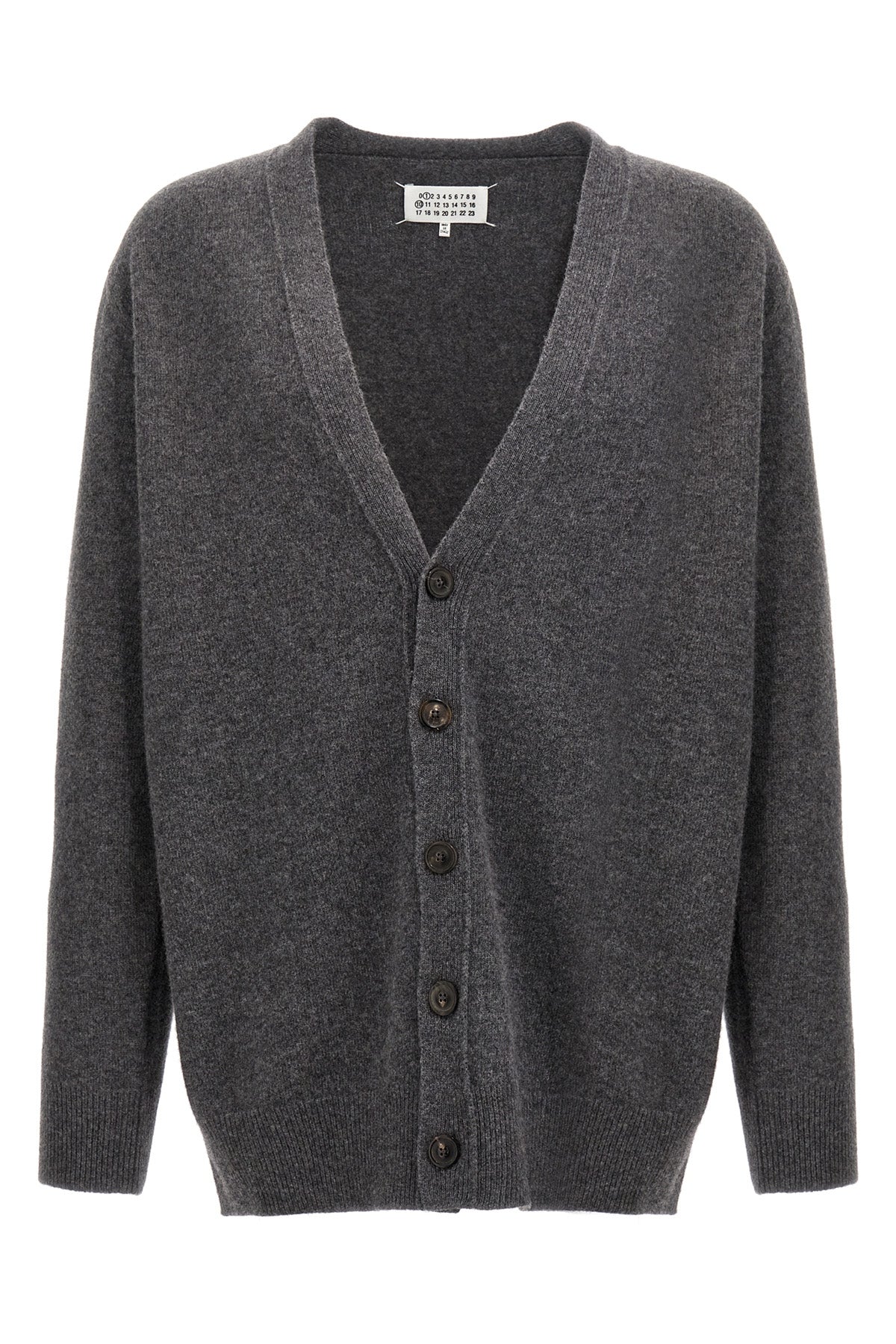 used-effect wool cardigan
