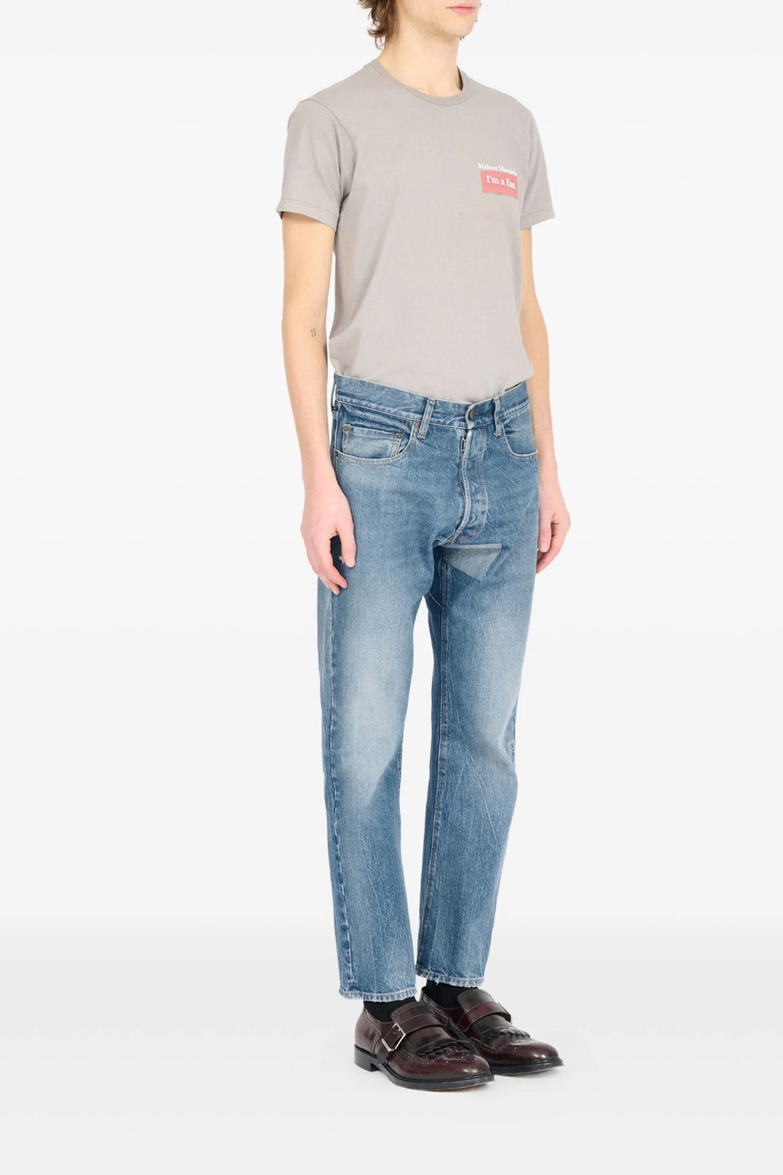 MAISON MARGIELA 32 used-effect discolored cotton denim jeans