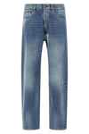 used-effect discolored cotton denim jeans
