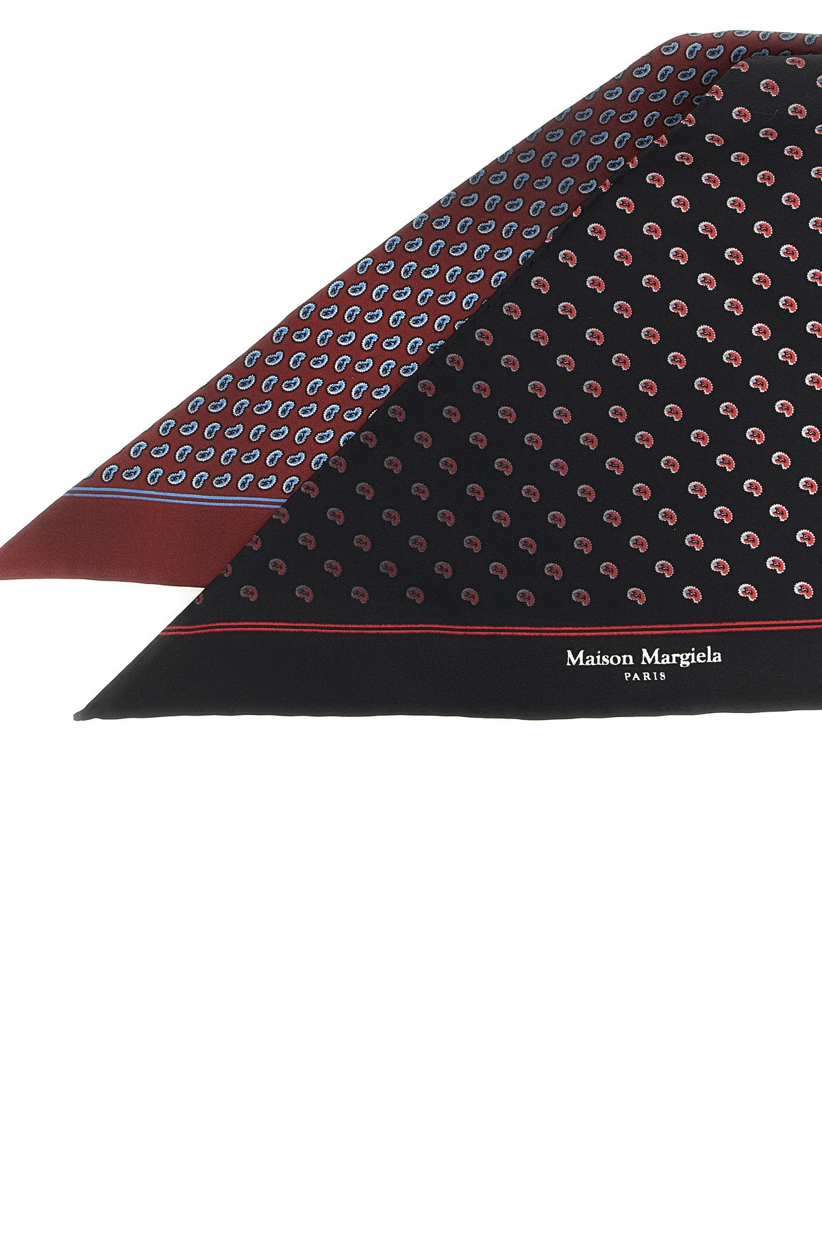 maison margielas double-sided scarf features a study of classic contrasting mot