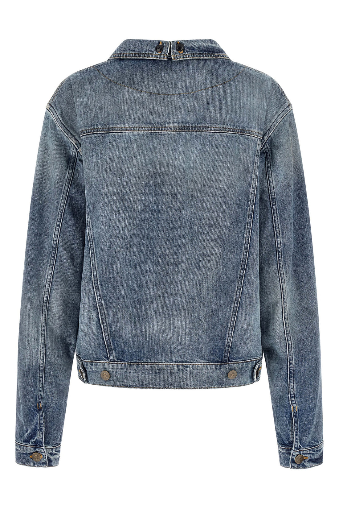MAISON MARGIELA 42 maison margiela folded collar denim jacket reinterprets the classic codes of w