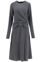 midi dress with oversized bow detail