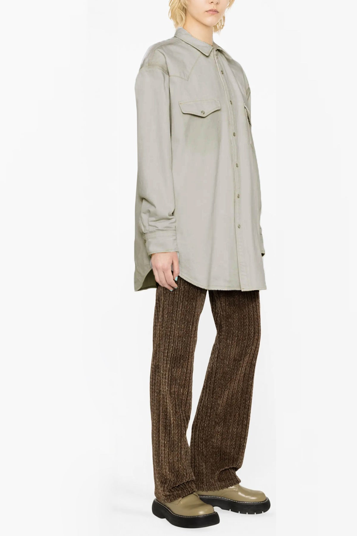 padded cotton denim overshirt