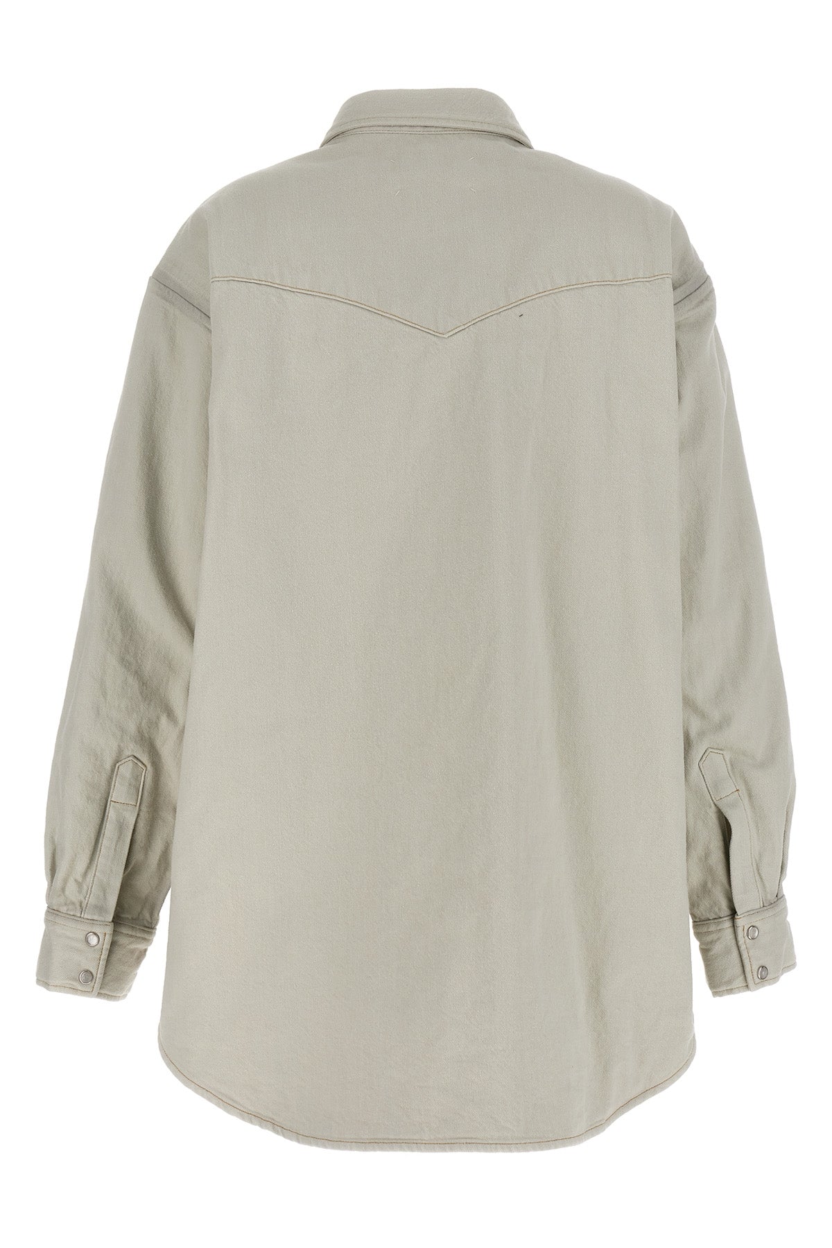padded cotton denim overshirt