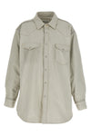 padded cotton denim overshirt