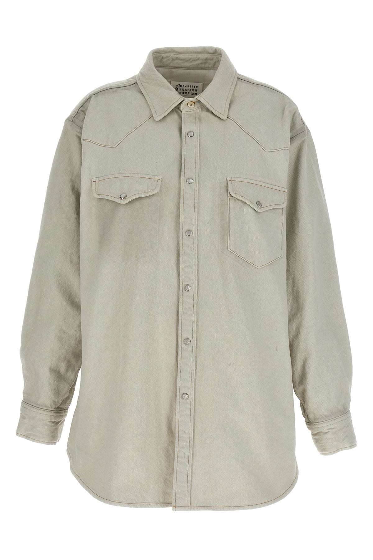 padded cotton denim overshirt