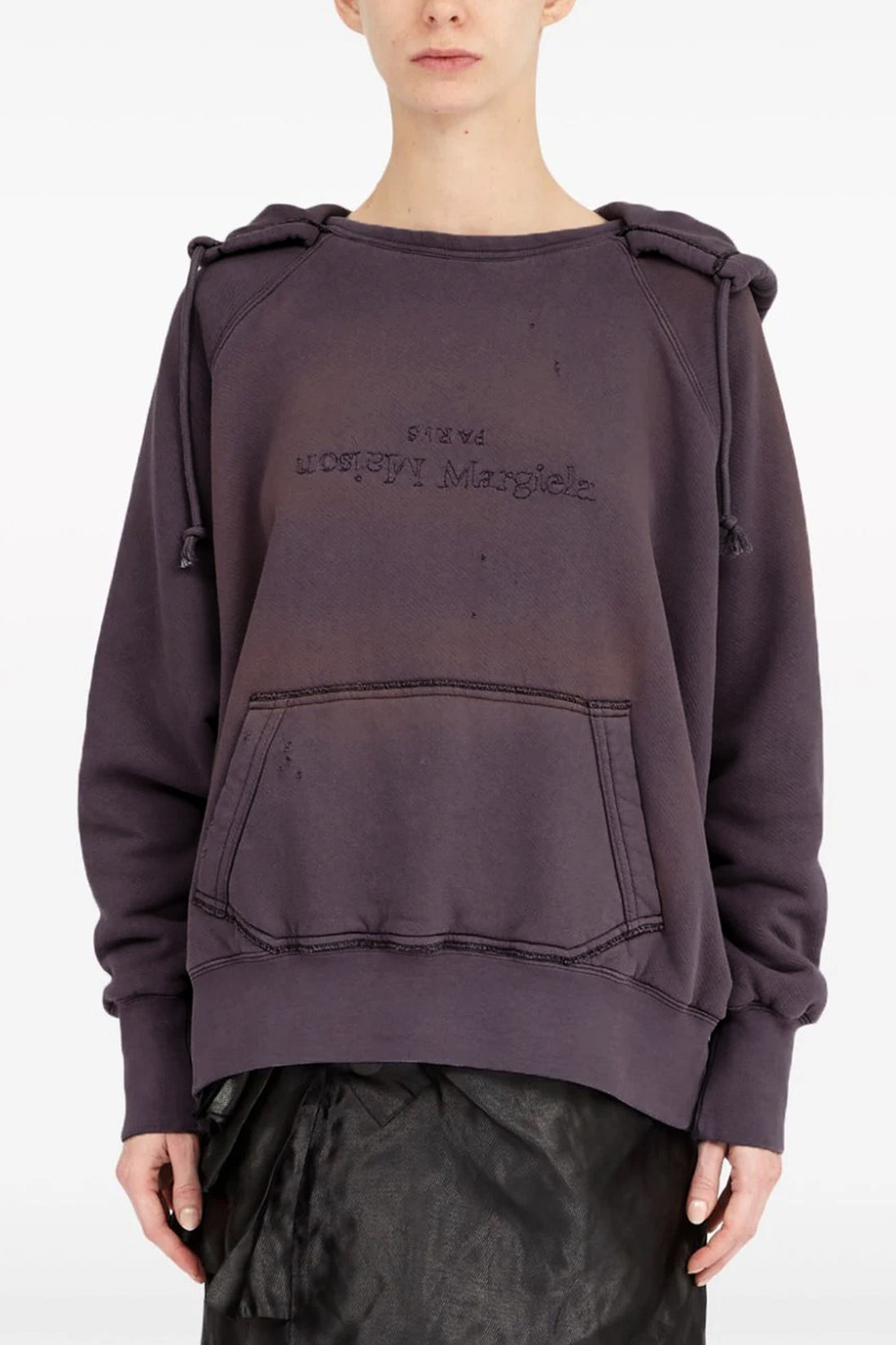 MAISON MARGIELA S logo reverse aged effect doubled cotton hoodie