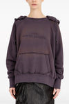 logo reverse aged effect doubled cotton hoodie
