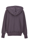 logo reverse aged effect doubled cotton hoodie