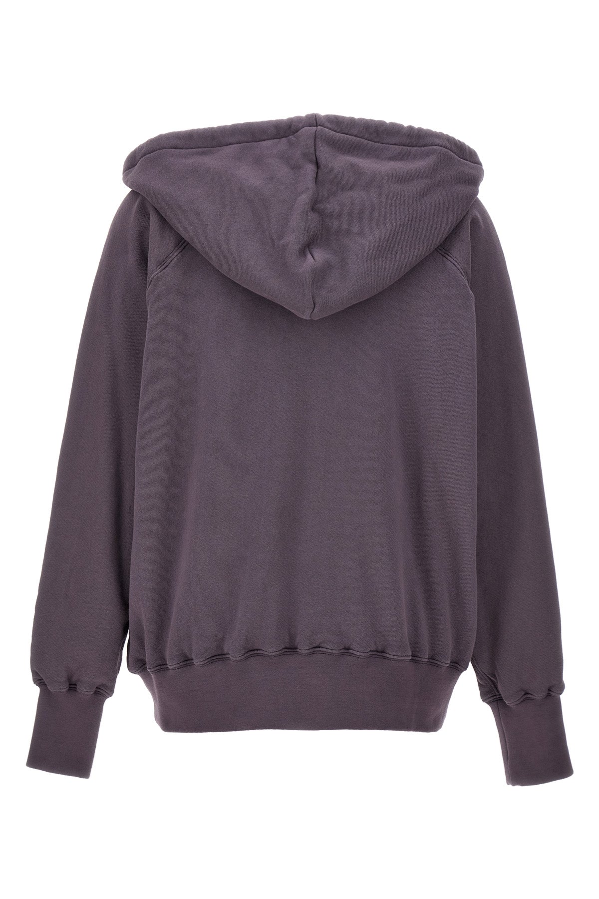 logo reverse aged effect doubled cotton hoodie