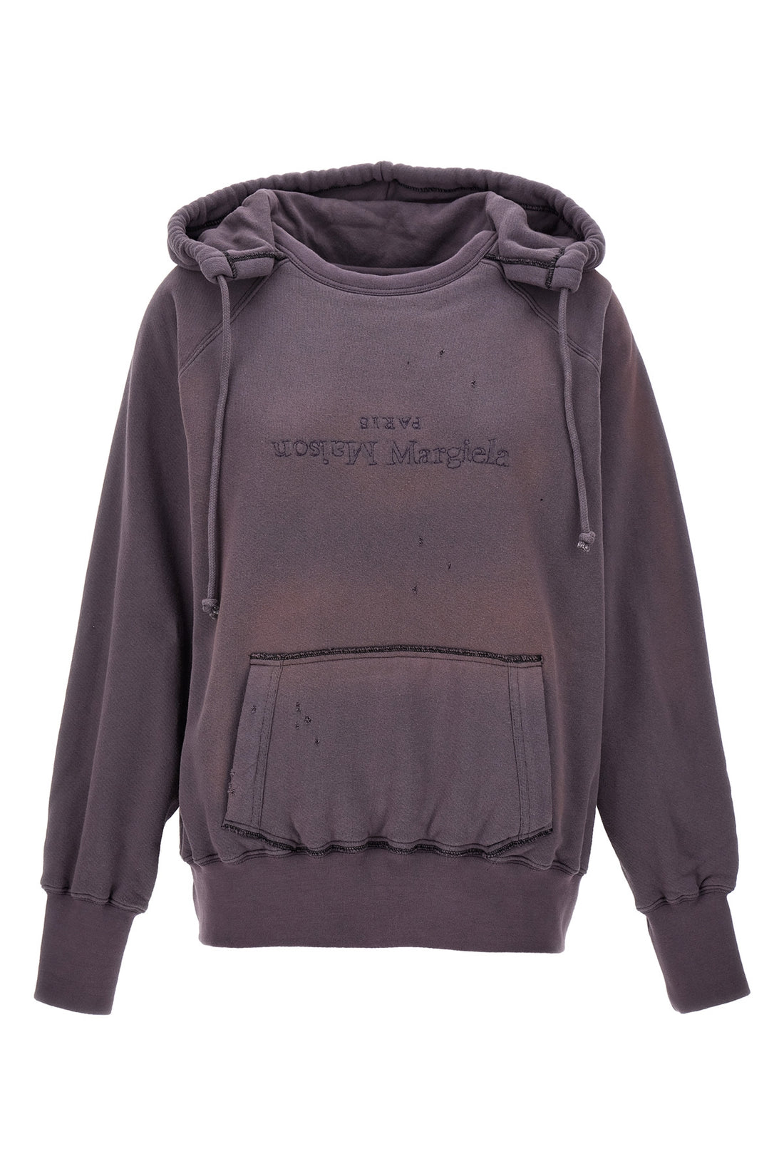 MAISON MARGIELA S logo reverse aged effect doubled cotton hoodie