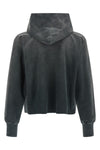 used-effect gauze cotton hoodie