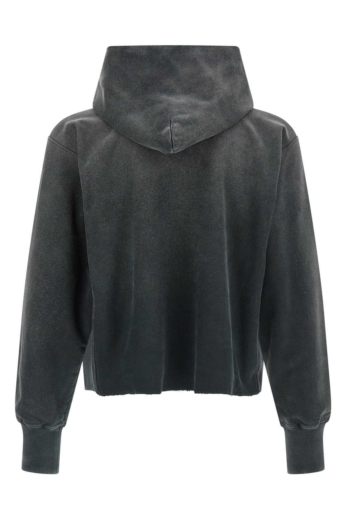 used-effect gauze cotton hoodie