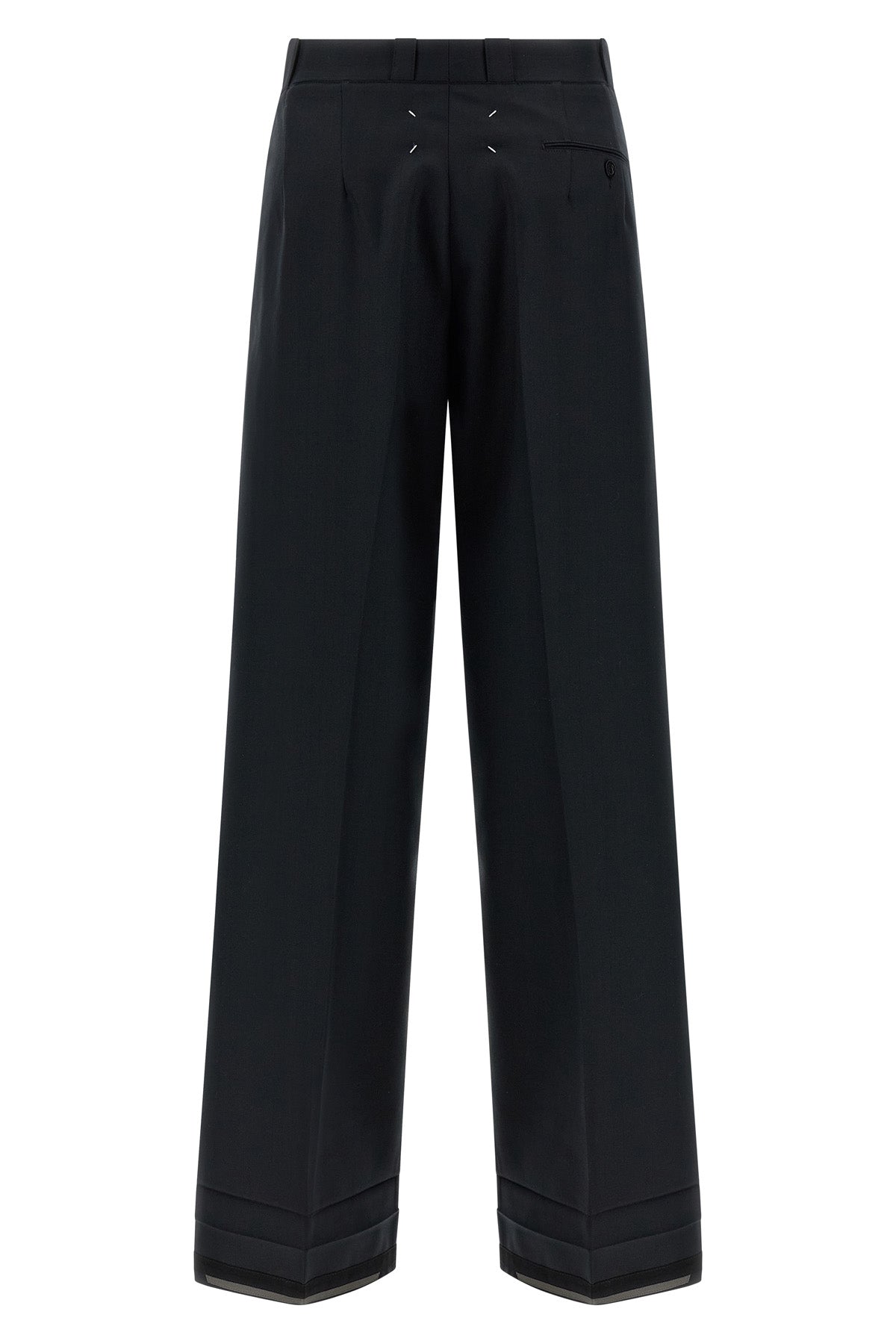 tailored trousers in herringbone blend