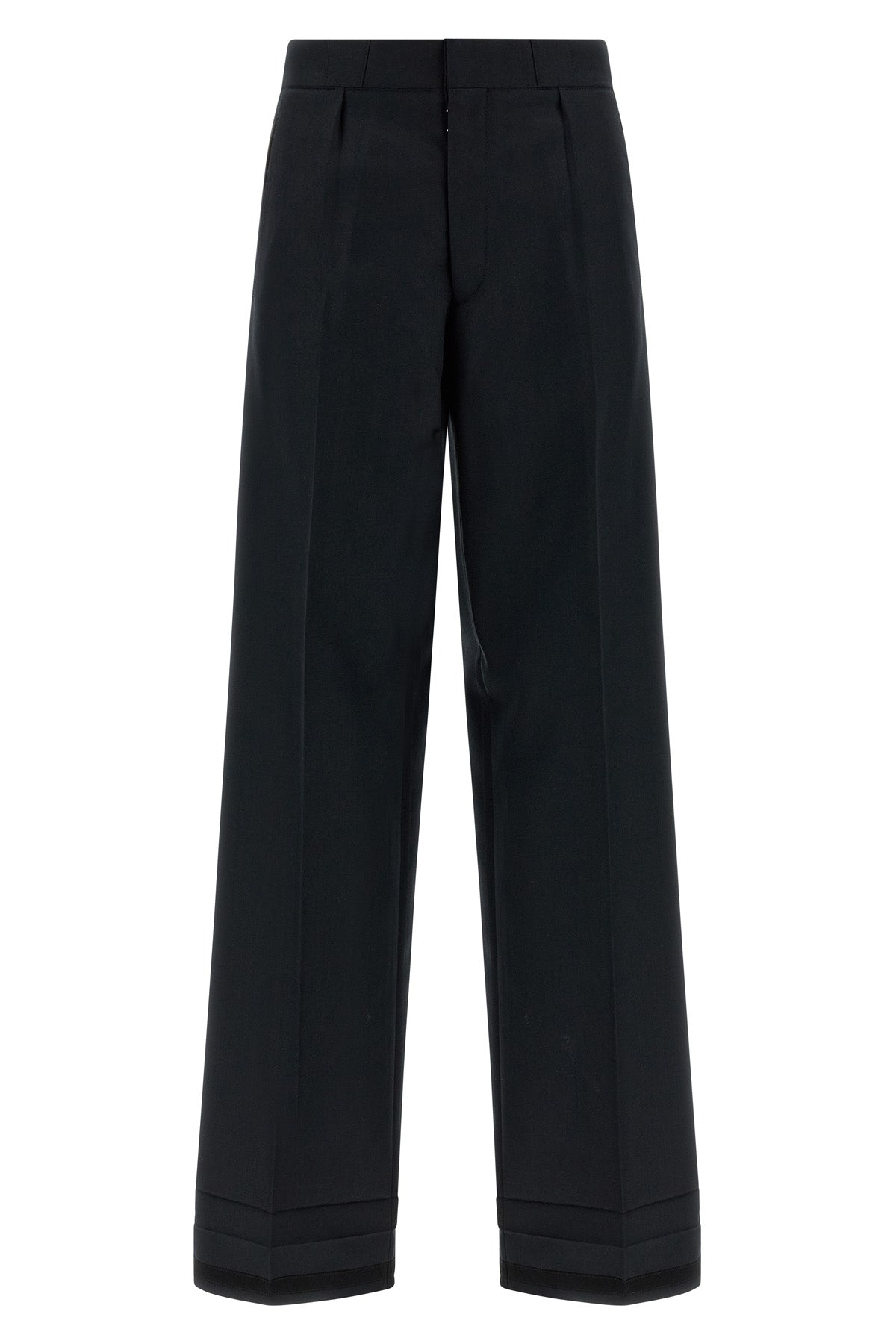 tailored trousers in herringbone blend