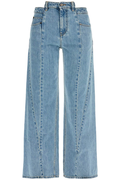 loose cut-out waist jeans with