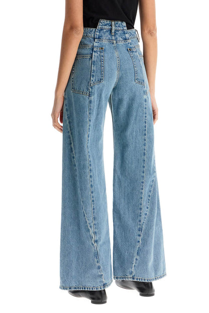 loose cut-out waist jeans with