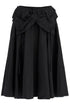 black pleated midi skirt in polyamide