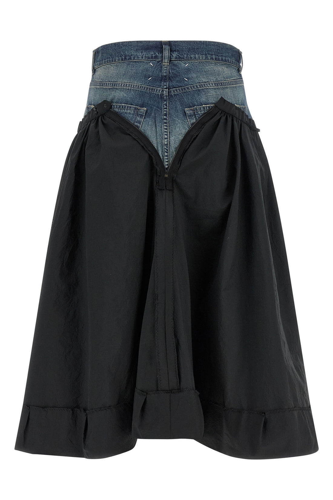 MAISON MARGIELA 40 midi skirt in wrinkled satin-effect fabric