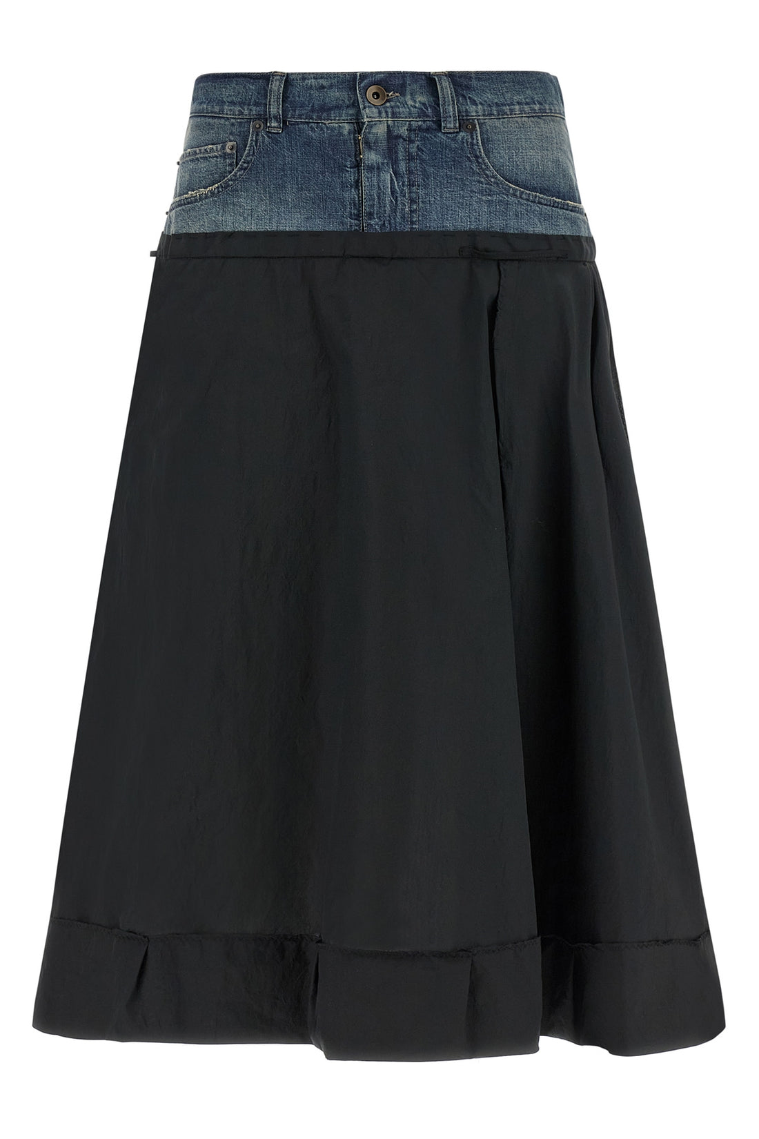 MAISON MARGIELA 40 midi skirt in wrinkled satin-effect fabric