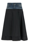 midi skirt in wrinkled satin-effect fabric