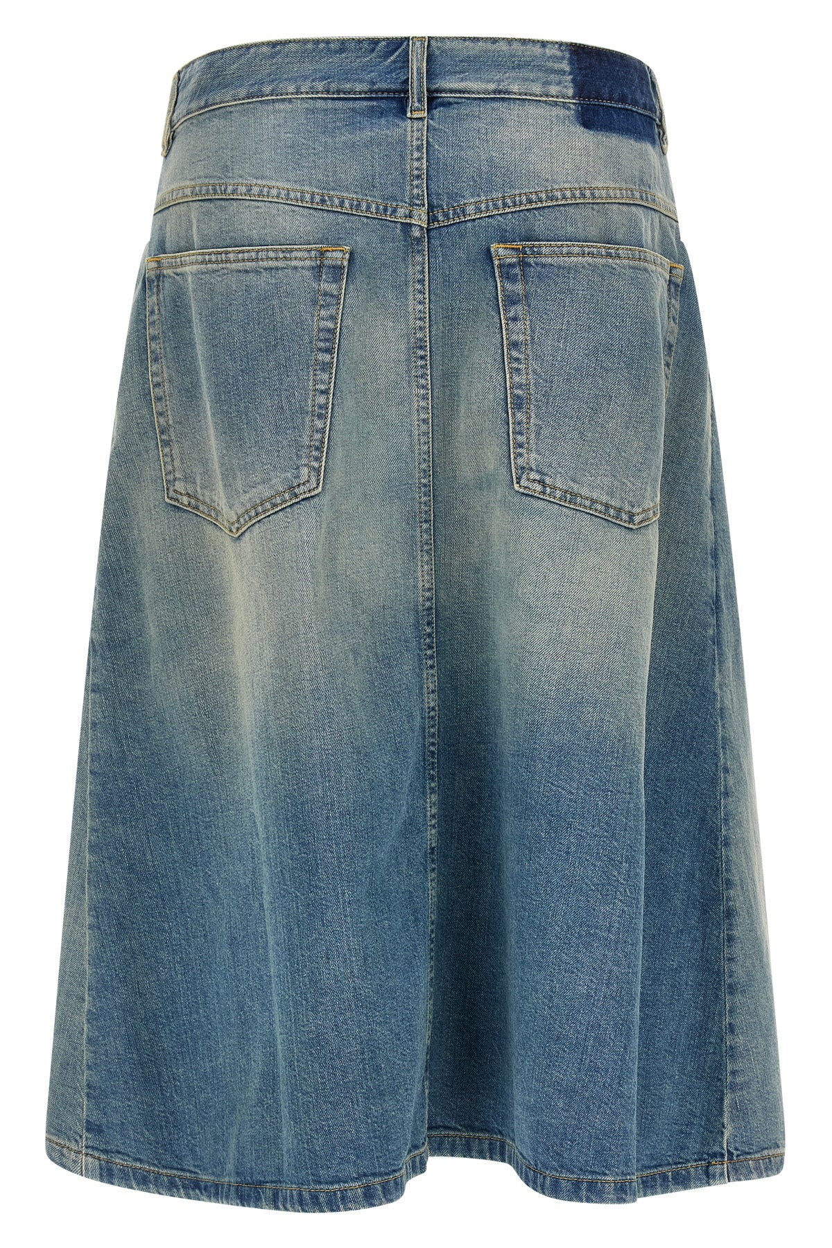 maison margiela midi skirt reinterprets the codes of workwear through a sophisti