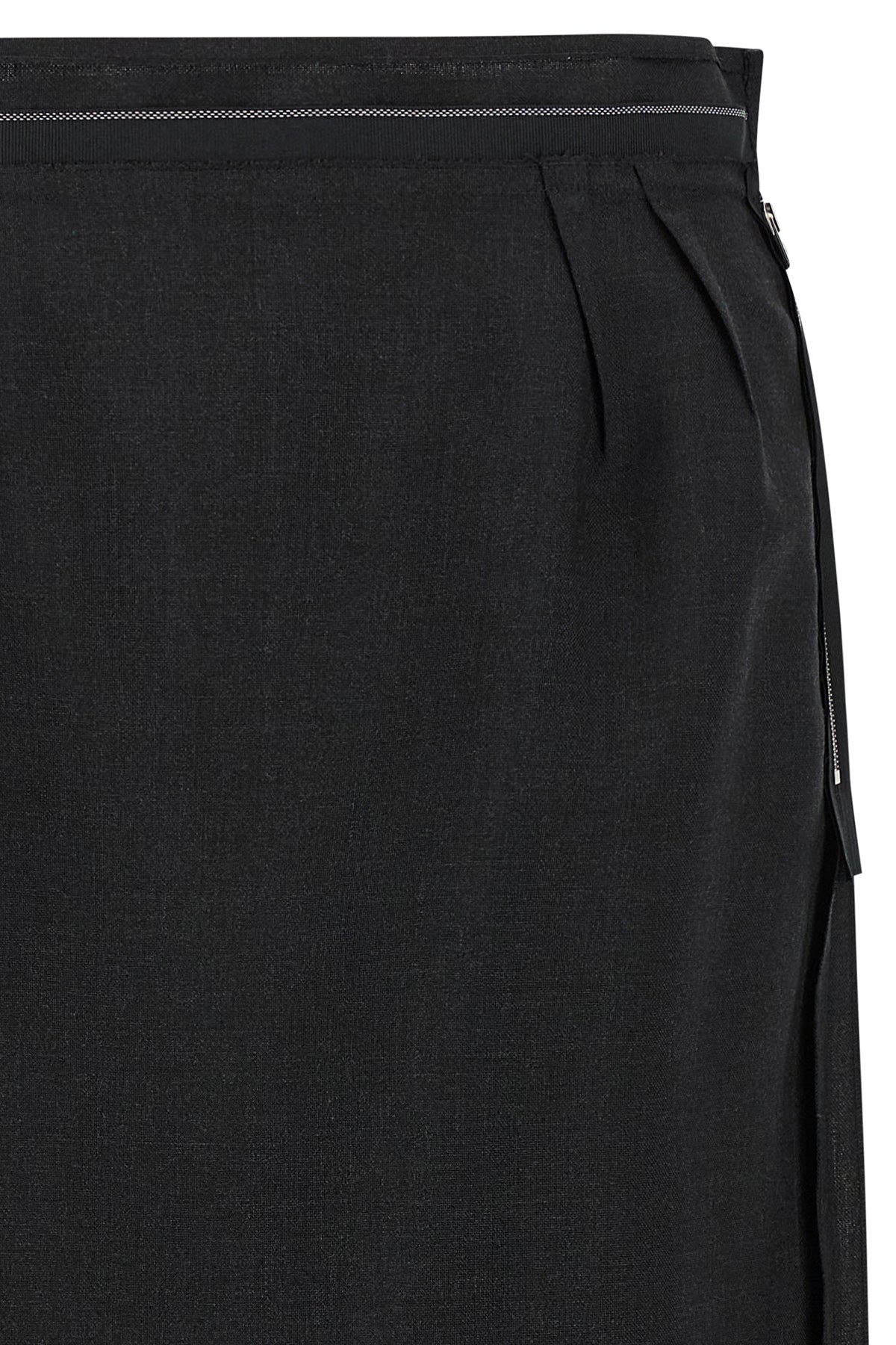 maison margielas midi skirt in pure virgin wool reinterprets the codes of class