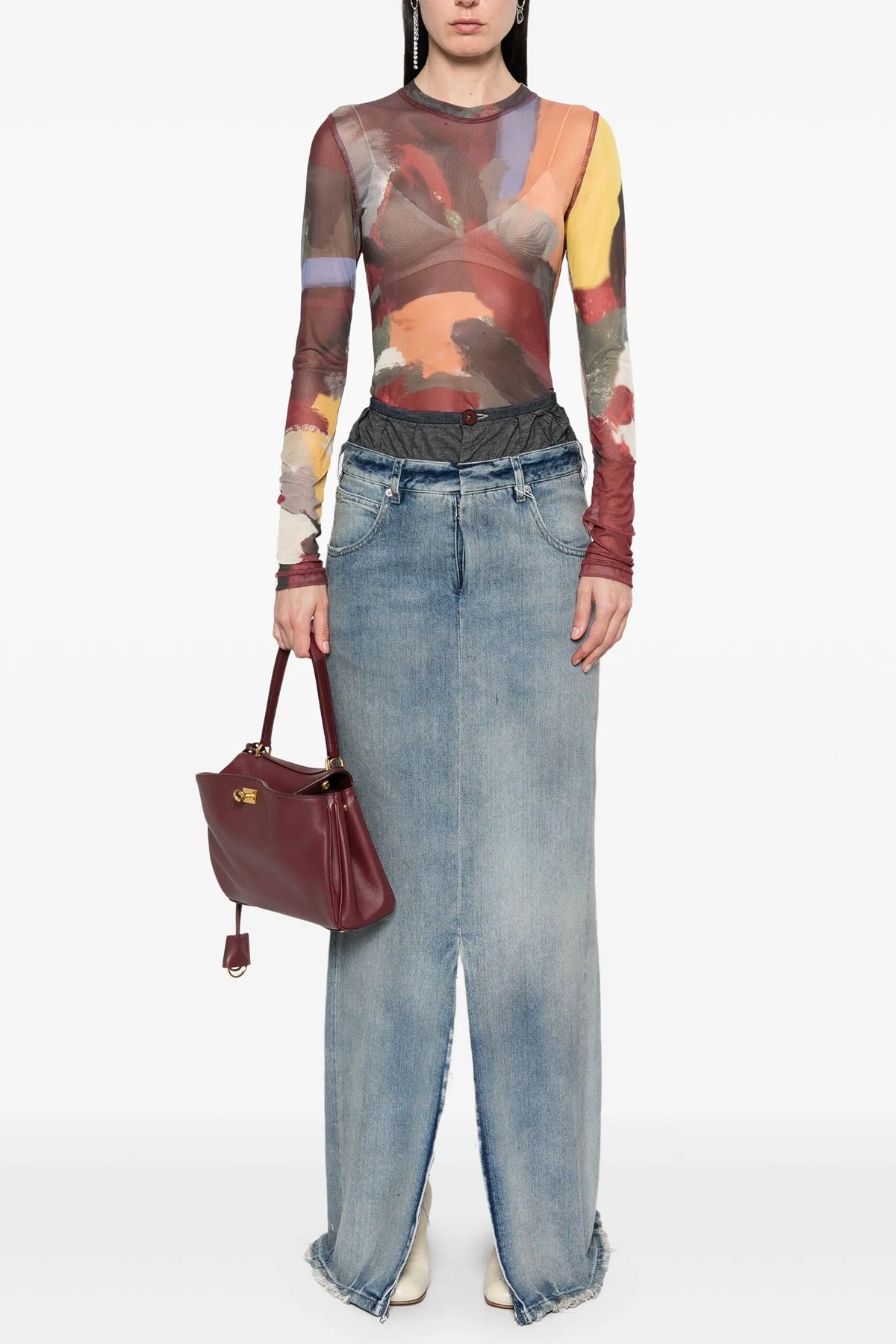 cotton denim skirt