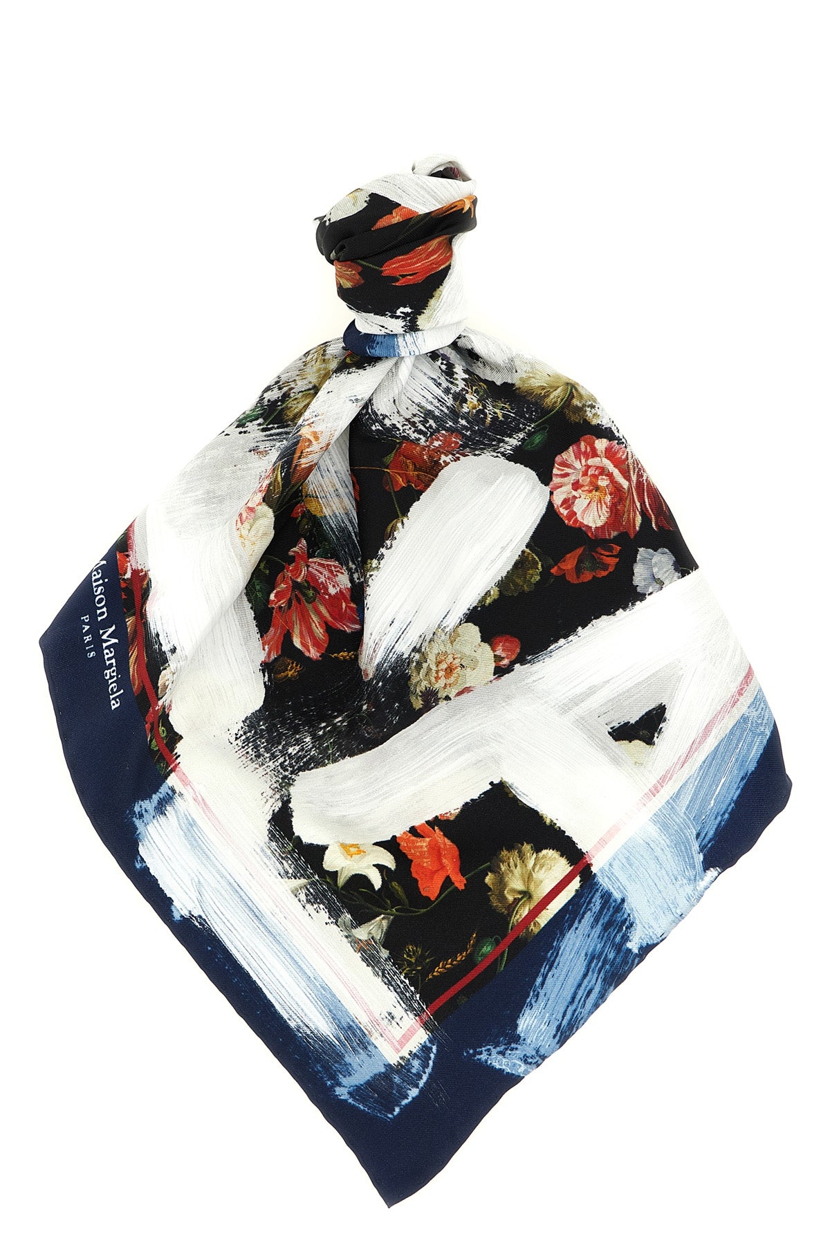 maison margiela square scarf is made of pure fluid silk