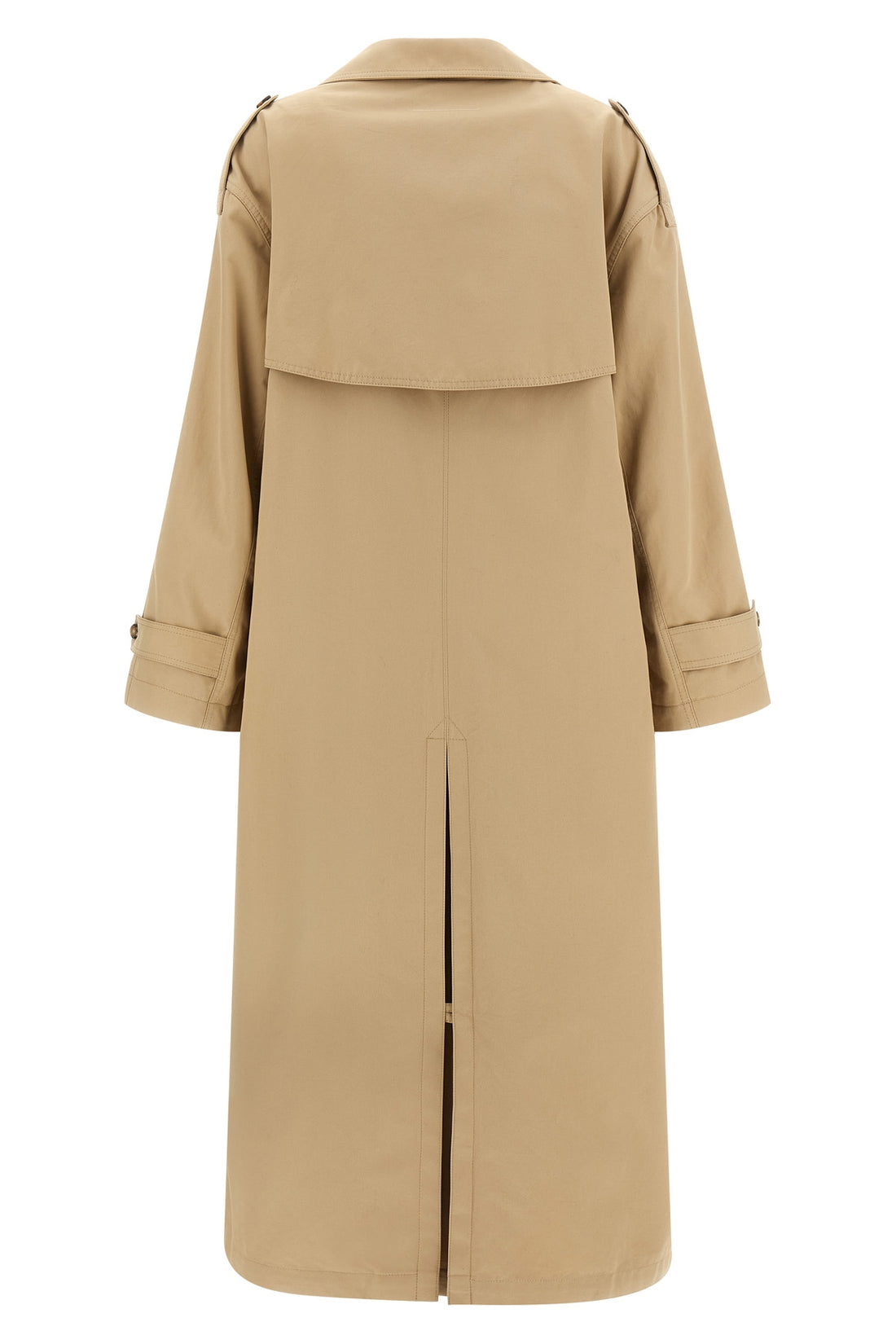 MM6 36 light double-breasted trench coat in light cotton twill