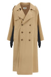 light double-breasted trench coat in light cotton twill