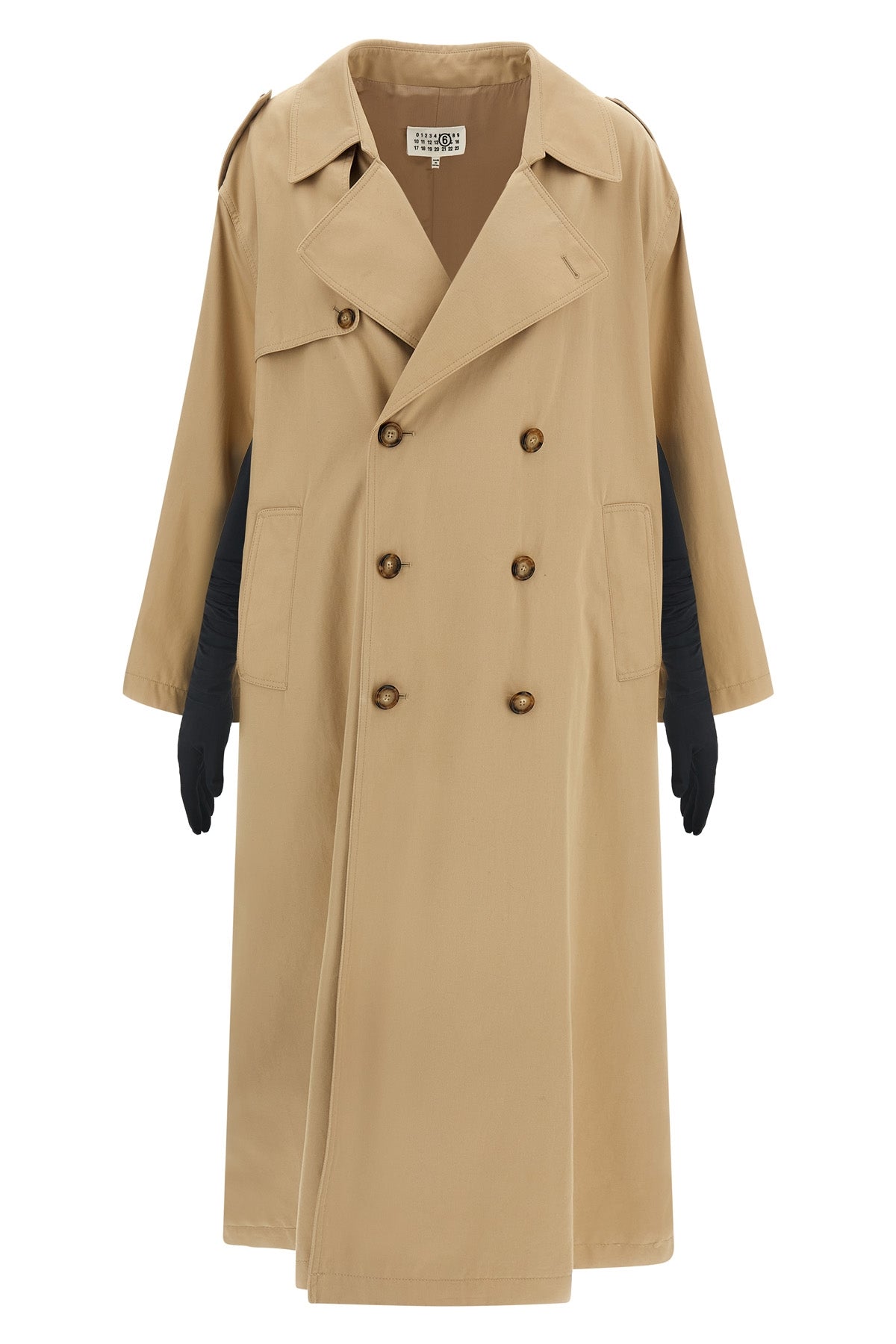 light double-breasted trench coat in light cotton twill